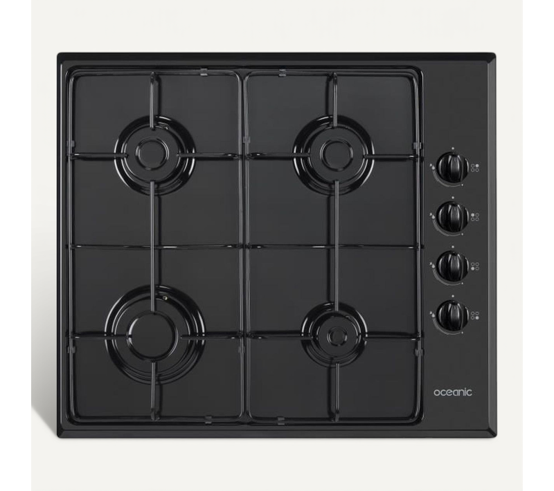 Table de cuisson 4 Foyers Gaz Émail Noir