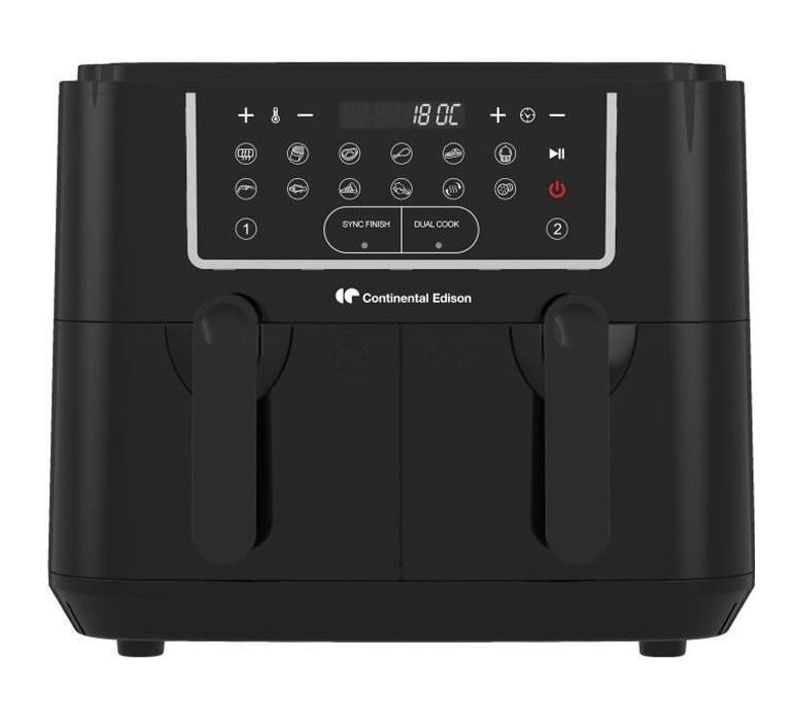 Airfryer Friteuse à Air Sans Huile  - Cerfrsh24002cb - 9 L - Double Bacs - 2400w - Noir