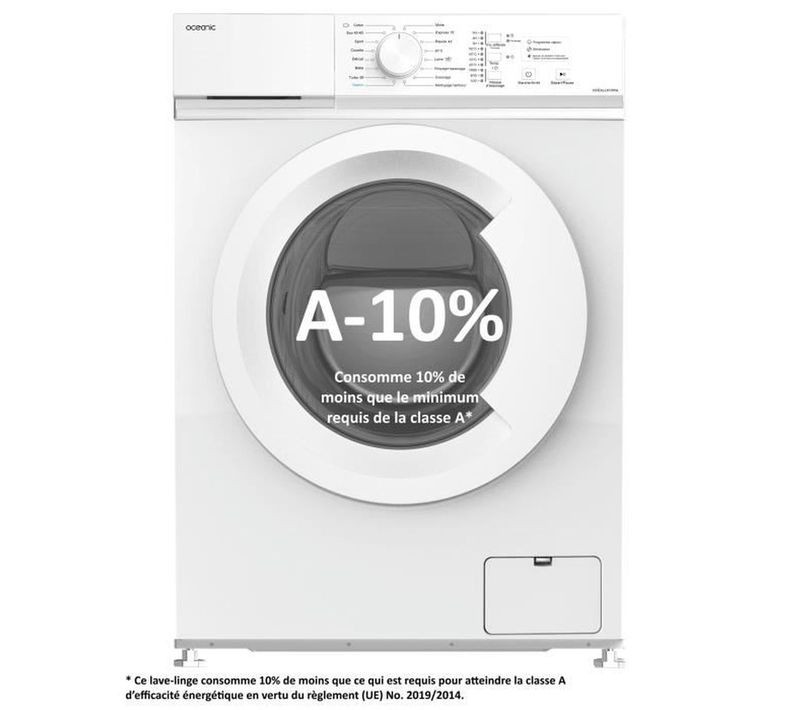 Lave-linge Frontal  Oceall610wa - 6 Kg - Induction - 60 Cm - 1000 Trs/ Min - Blanc