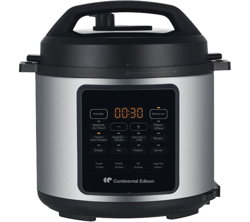 Autocuiseur Électrique 6 L 1000 W - Affichage LED Orange, Programmes Automatiques