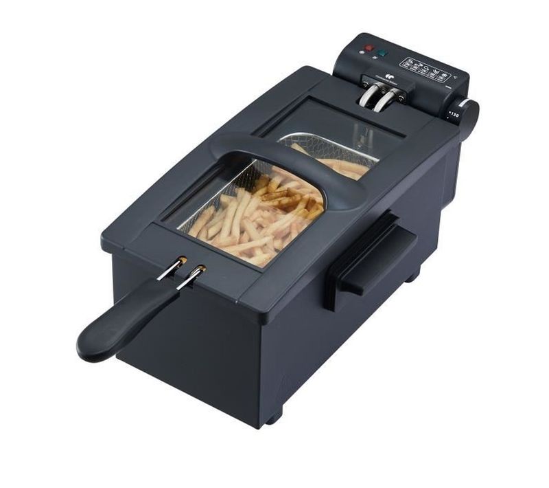 Friteuse Électrique 3 L 2000 W - Thermostat 130–190°c, Noir