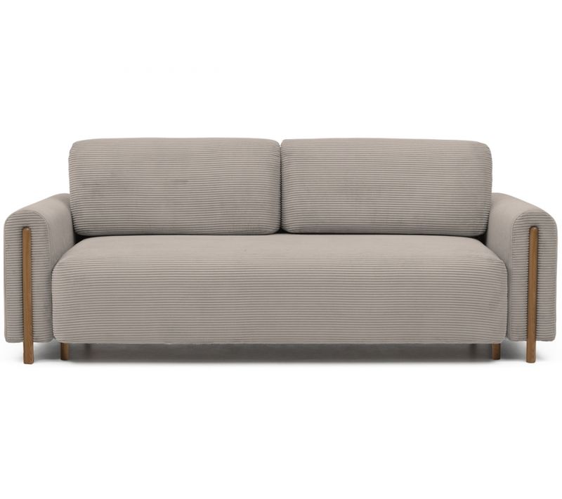 Canapé 3 Places Convertible Arcadio En Velours Côtelé Luxe Marron