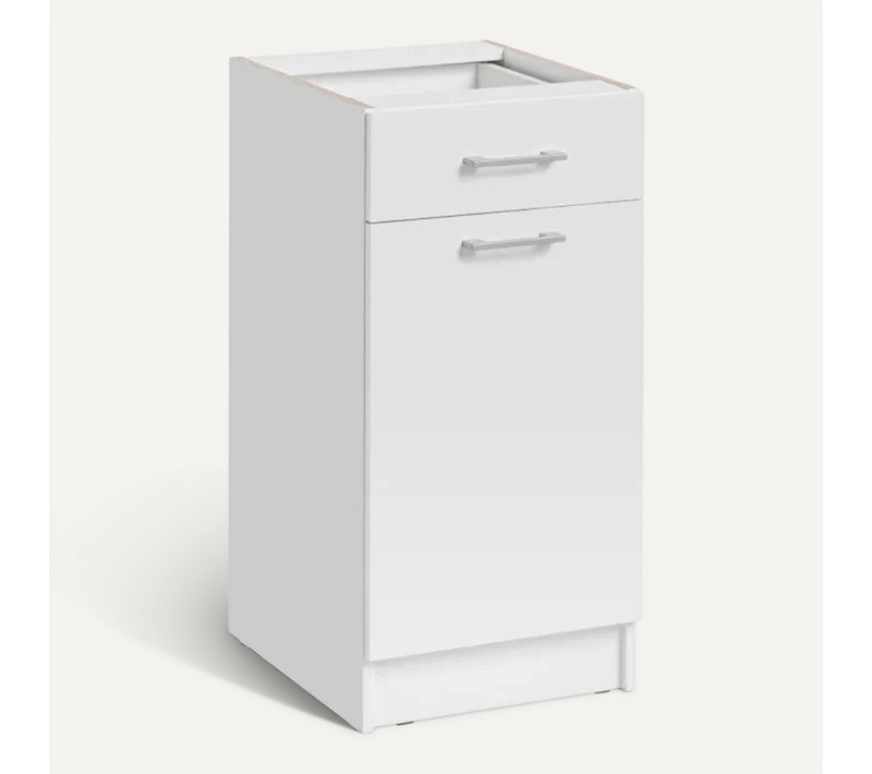 Meuble Bas De Cuisine Eco Blanc 1 Porte 1 Tiroir L 40 Cm