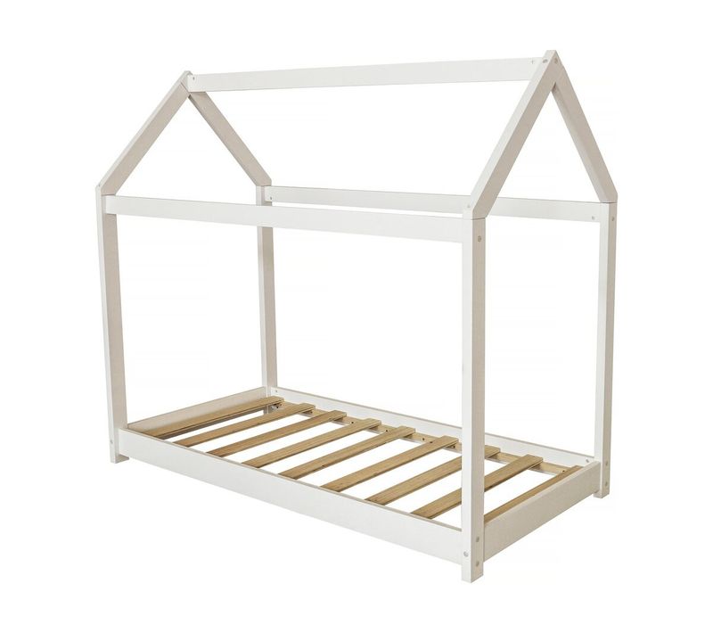Lit Cabane Pour Enfant "camilla" - 140 X 70 Cm - Blanc