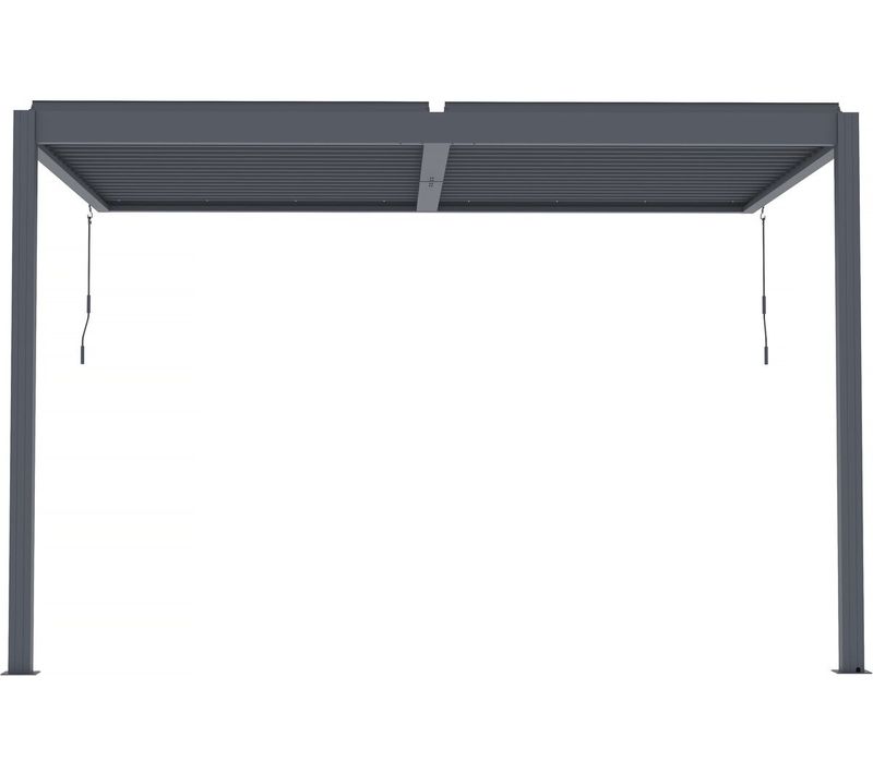 Pergola Bioclimatique Adossée Avec LED "windsor" - 3 X 4 M - Anthracite