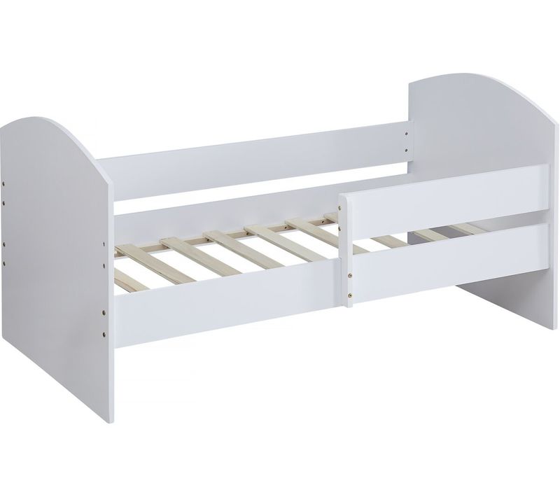 Lit Enfant Avec Barrière "victoria" - Bois - Blanc - 80 X 160 Cm