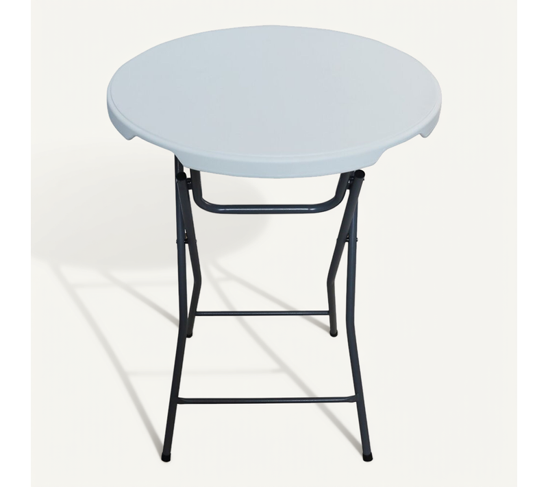 Table Haute Pliante En Plastique D. 80 Cm "lili" - Blanc