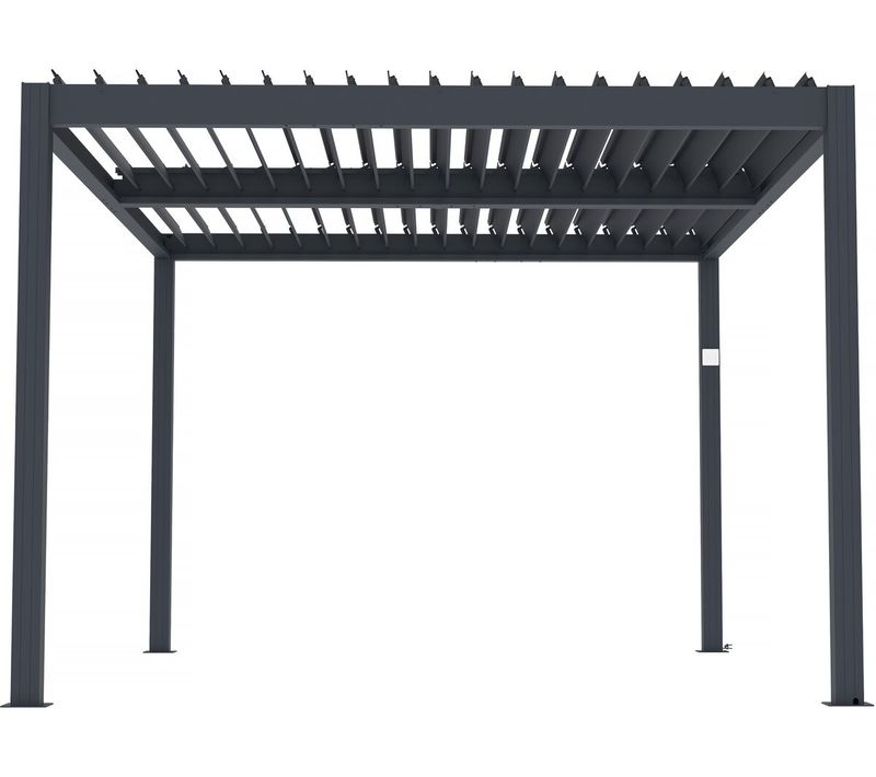 Pergola Bioclimatique Motorisé Avec LED "windsor" En Aluminium 3 X 4 - Gris