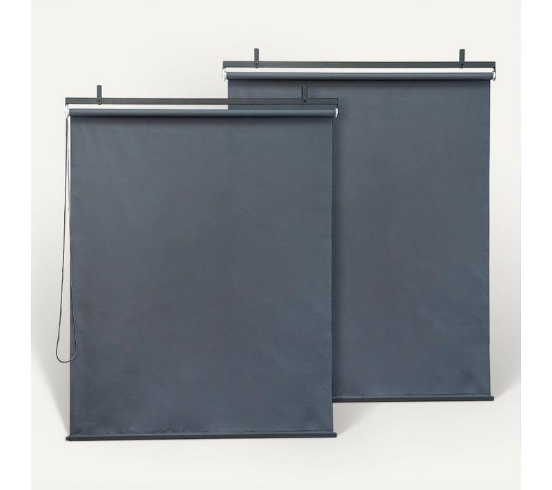 Lot De 2 Stores Rétractables Pergola - 124 X 225 Cm - Gris Anthracite
