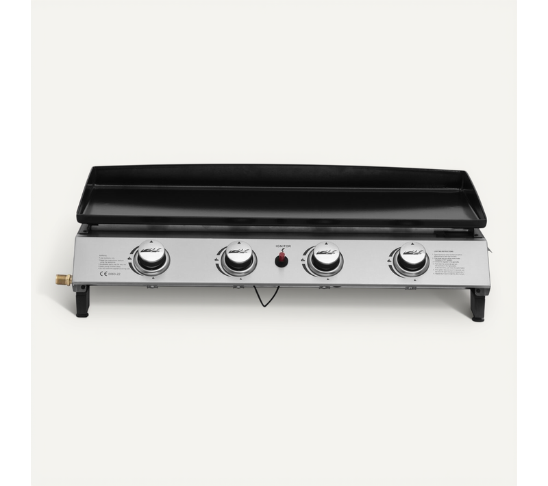 Plancha à Gaz Avec 4 Brûleurs En Métal "jolly" - 10 Kw - Gris