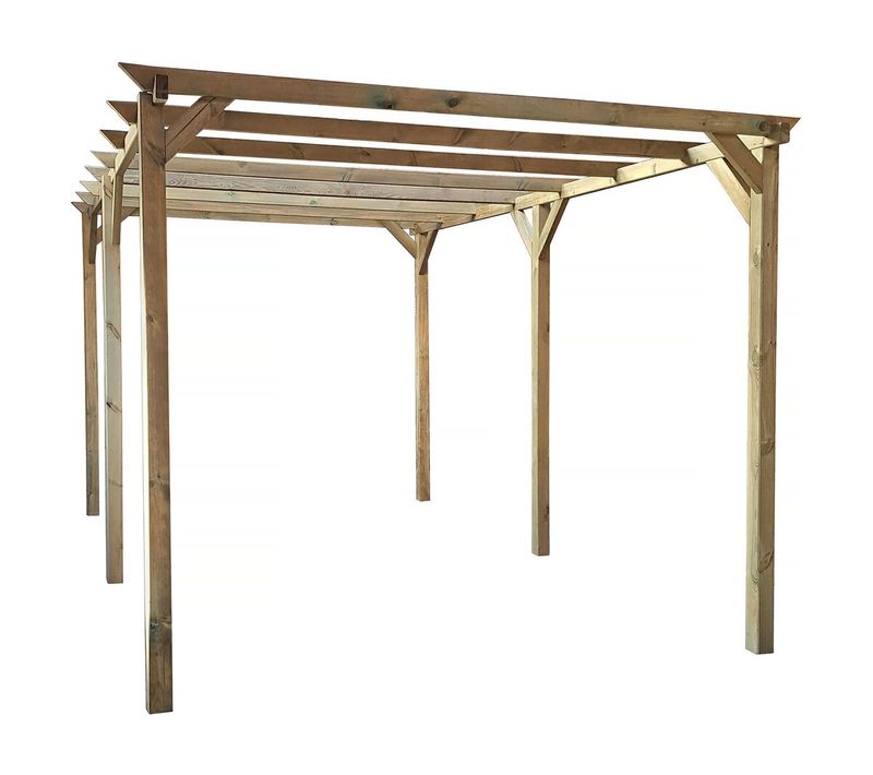 Carport Voiture En Bois "solar Ii" 3 X 5 X 2.4