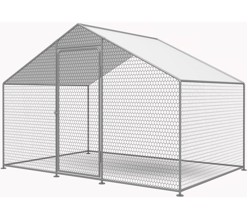 Enclos à Poules 6 M² Parc Grillagé 2 X 3 X 2 M Acier Galvanisé