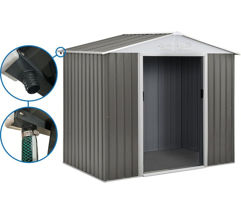 Abri Jardin Métal "dallas"  - 5,29 M² Avec Gouttière - Taupe