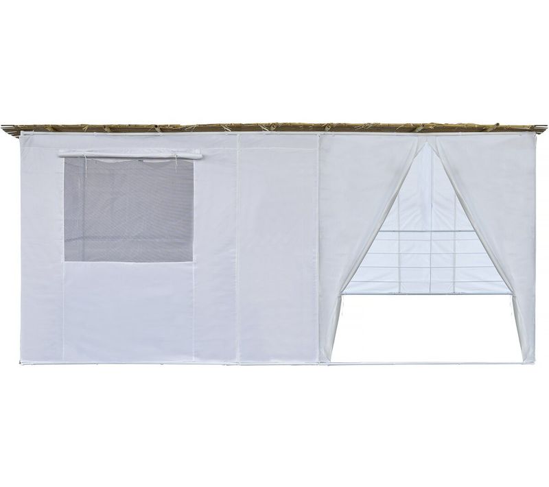 Souccah En Kit Nina Ajustable 5 X 3 M - 4  Rouleaux De Canisse En Bambou Et 5 Tasseaux De Bois