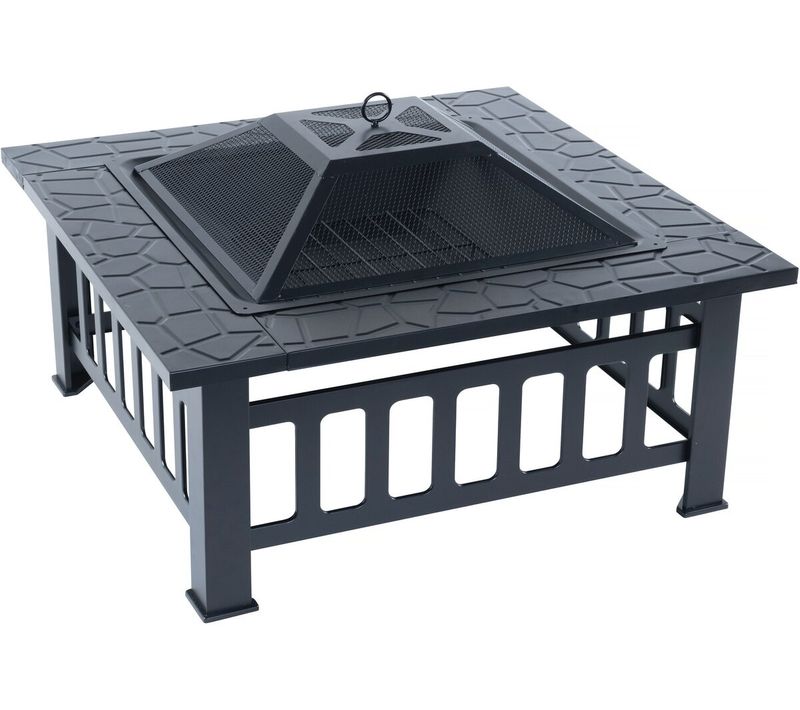 Brasero Barbecue 3 En 1 Avec Couvercle Anti Braise "flaméo" - Noir