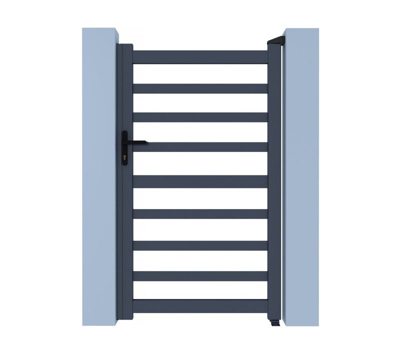 Portillon Aluminium Ajouré "marius" - 100 X 180 Cm - Gris