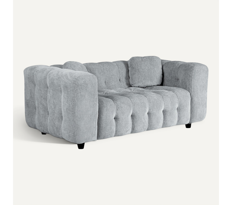Canapé Droit En Tissu Bubble Chenille "vendome" - 2 Places - Gris