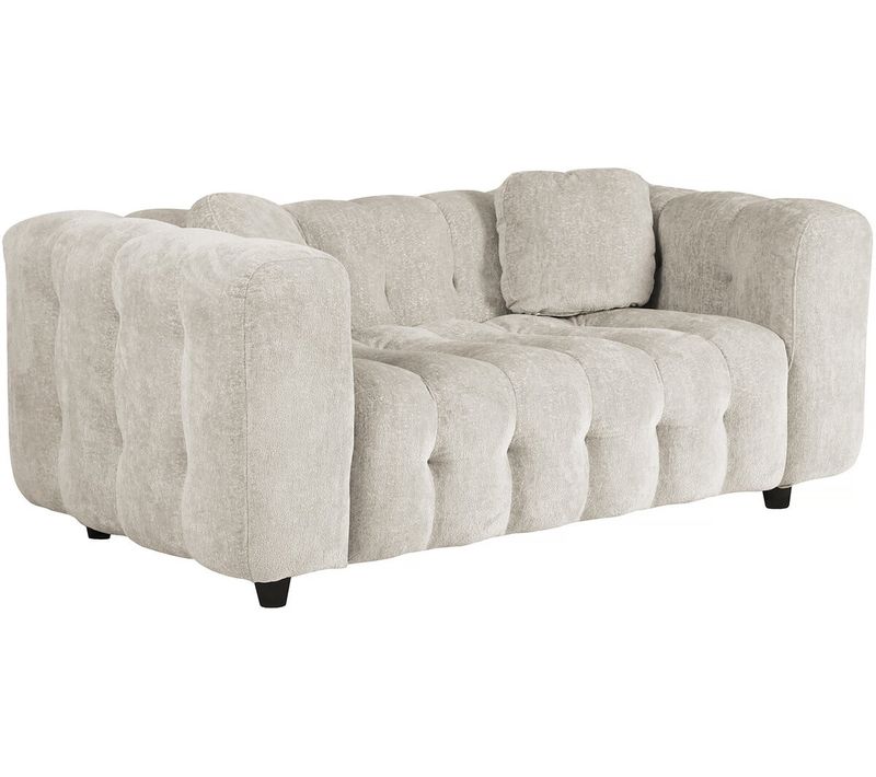 Canapé Droit En Tissu Bubble Chenille "vendome" - 2 Places - Beige