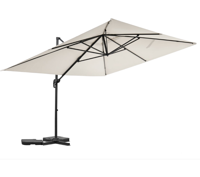 Parasol Jardin Déporté En Aluminium "sky 4" - 3 X 4 M - Ecru - Dalles à Lester Incluses