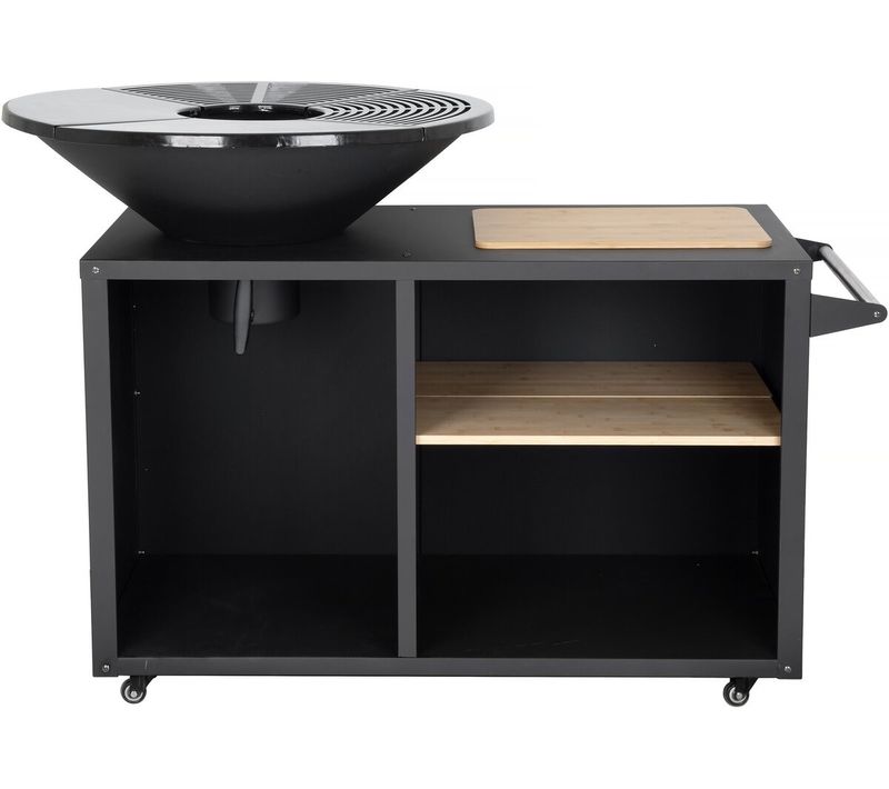 Barbecue Plancha Brasero à Charbon Et Bois "maréchal" - D. 81 Cm - Noir