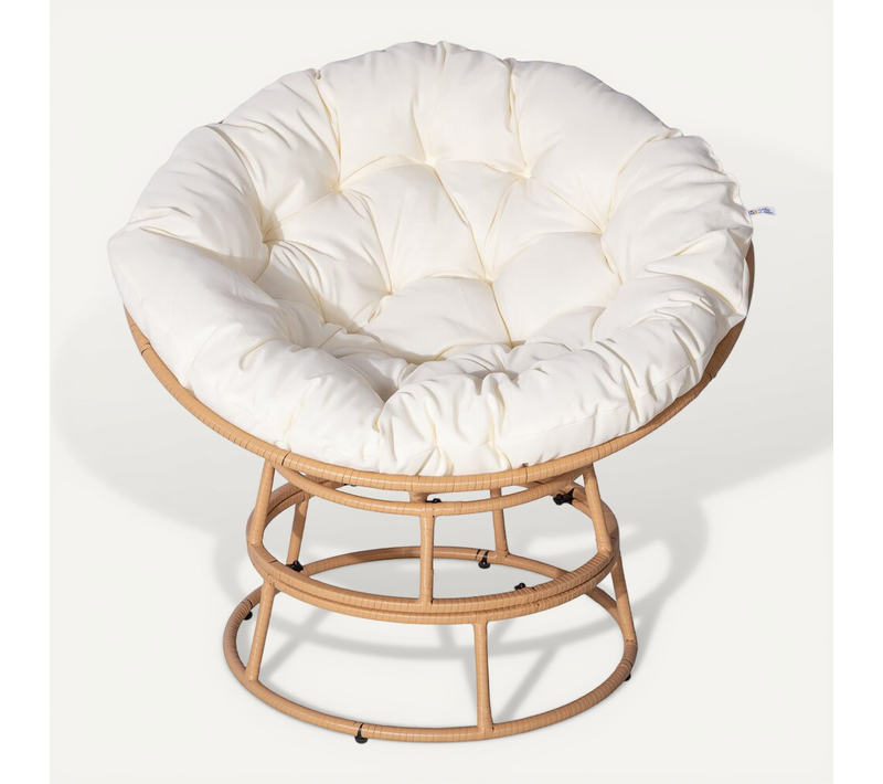 Fauteuil Papasan Intérieur/extérieur Style Loveuse "bali" - D.91cm - Beige