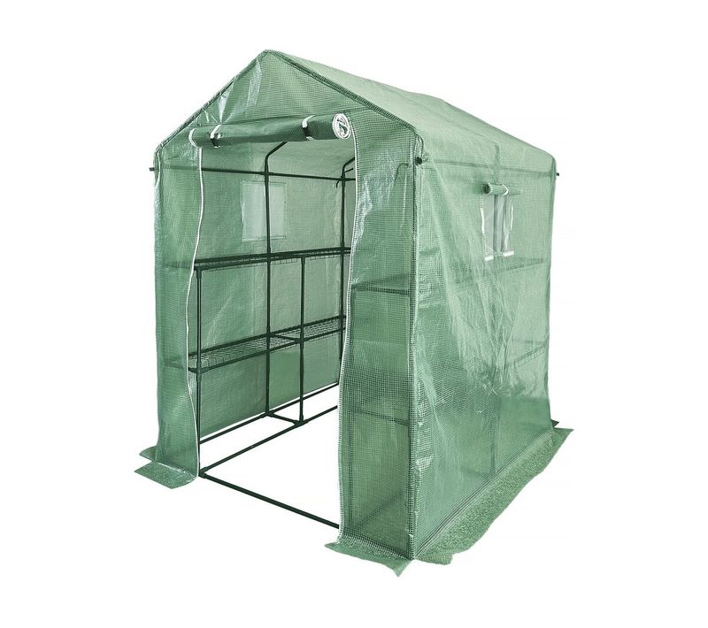 Serre Tomates De Jardin Avec étagères "lys" - 2.04 M² - 130g - Vert