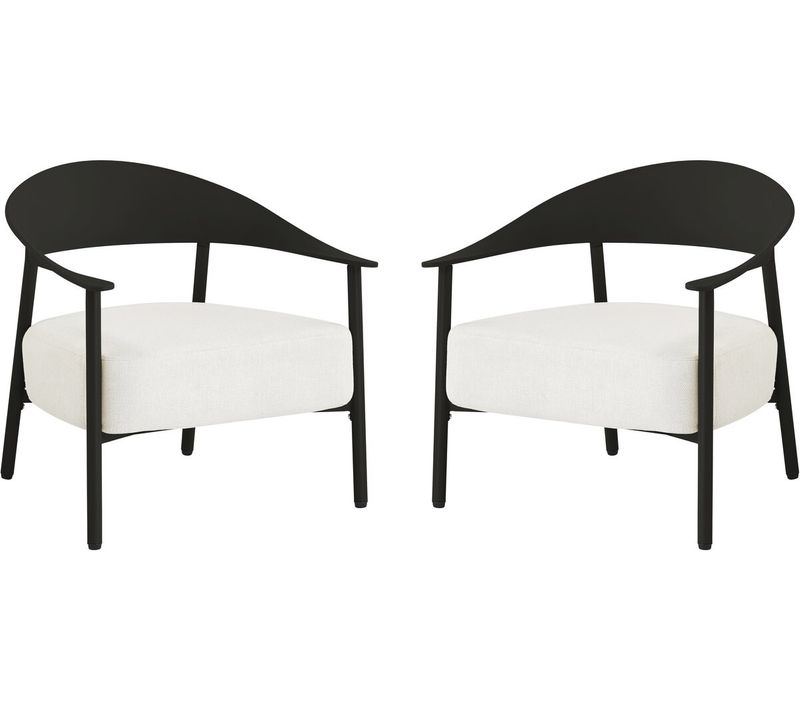 Lot De 2 Fauteuils De Jardin En Plastique Et En Métal "céora" - Noir