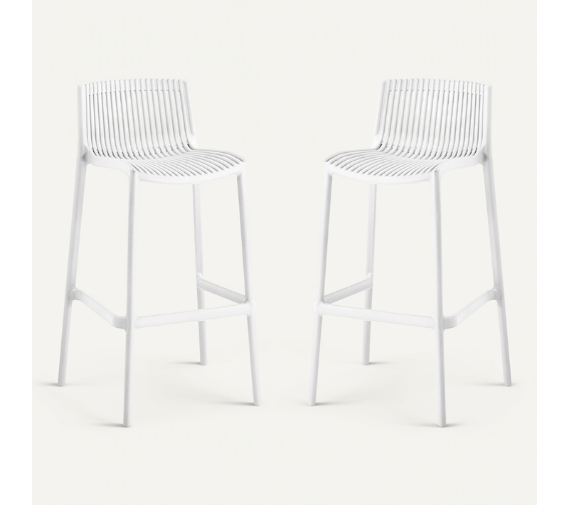 Lot De 2 Chaises Hautes Empilables En Plastique "néora" - Blanc