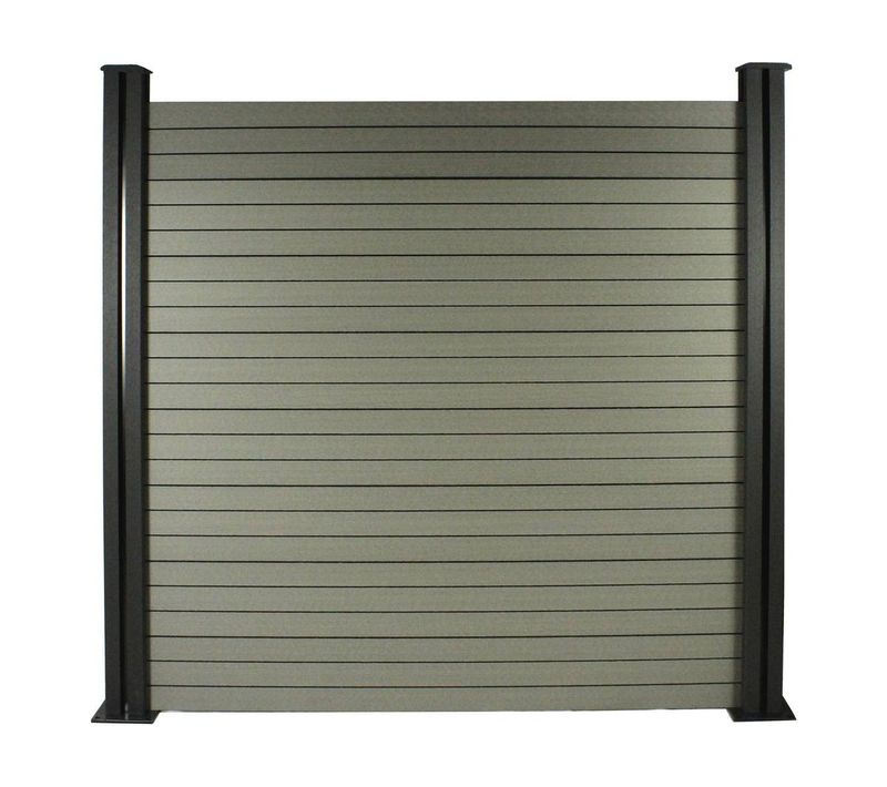 Kit Clôture 1.6 X 1.2m Composite - Kit De Fixation  - Gris