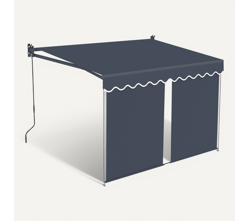 Store Banne Avec Lambrequin En Aluminium 2 X 3 M  "shadow" - Gris Anthracite