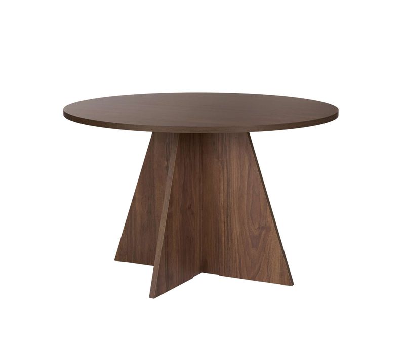 Table à Manger En Bois "virella" - 120 X 120 X 75 Cm - Noyer