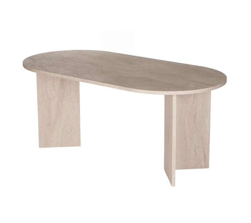 Table à Manger En Bois "sablin" - 180 X 89 X 75 Cm - Travertin