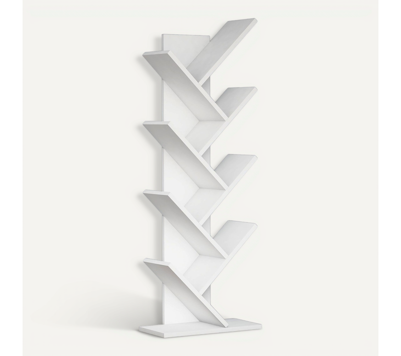 Bibliothèque En Bois "hitit" - 46 X 22 X 128 Cm - Blanc