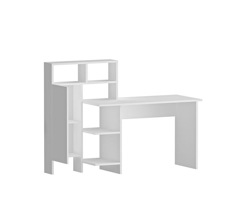 Bureau En Bois "bugra" - 135 X 60 X 111 Cm - Blanc