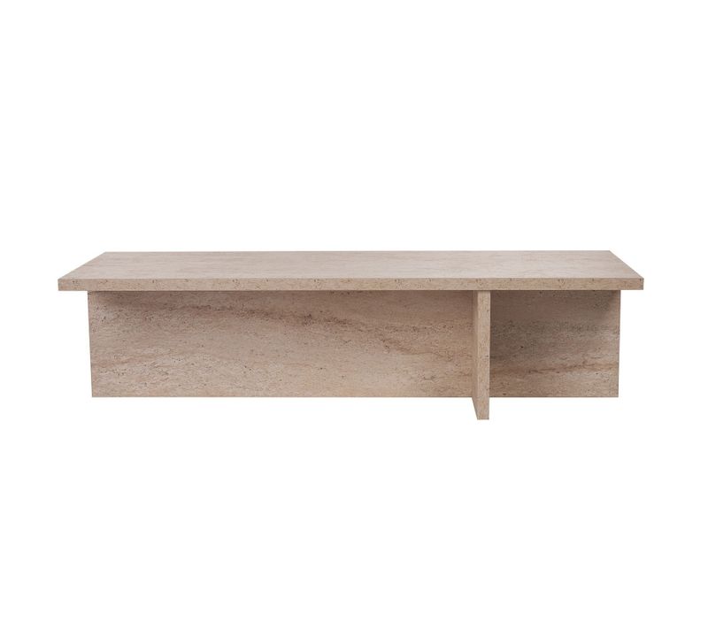 Table Basse En Bois "harbor" - 120 X 45 X 30 Cm - Travertin