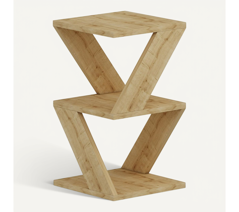 Table D'appoint En Bois "albeni" - 30 X 30 X 50 Cm - Chêne Saphir