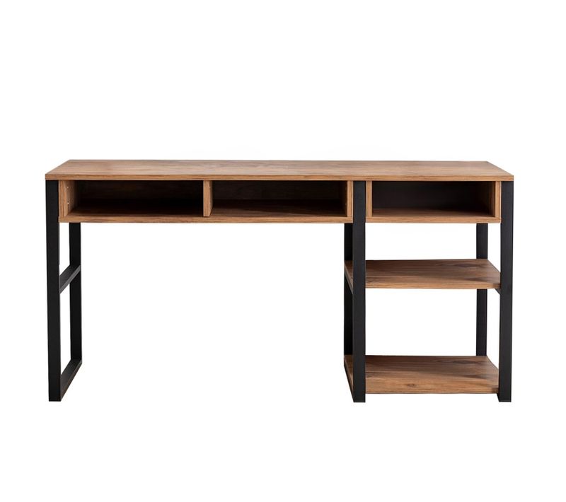Bureau En Bois "emro" - 150 X 58 X 75 Cm - Noyer Noir