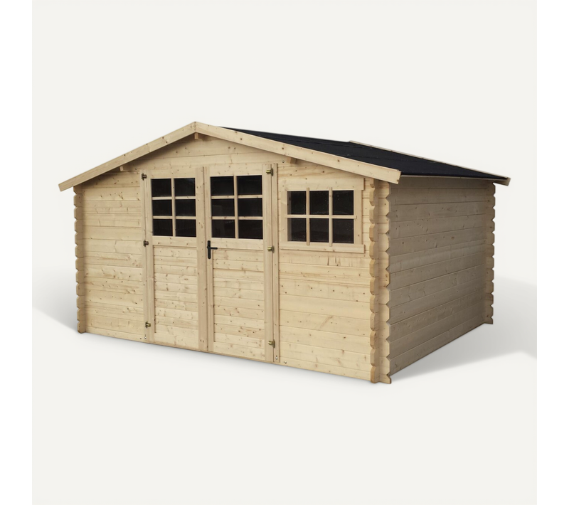Abri De Jardin En Bois "rocval" - 456 X 425 X 232 Cm - 19.42 M² - 28 Mm