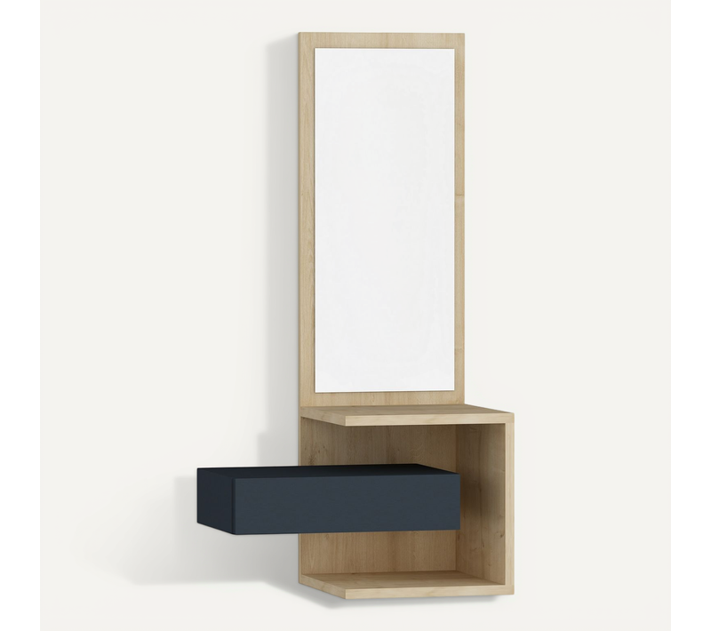 Meuble D'entrée En Bois "stella" - 49 X 31 X 90 Cm - Chêne Anthracite