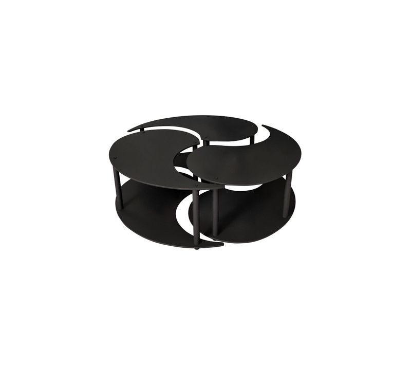 Ensemble De Table Basse En Bois "yin" 70 X 70 X 38 Cm - Noir