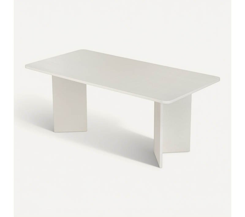Table à Manger En Bois "linza" 180 X 90 X 75 Cm - Blanc De Bois