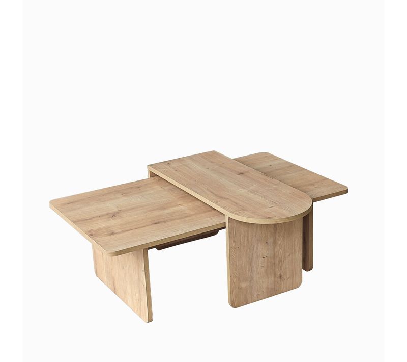 Ensemble De Table Basse En Bois "paris" 105 X 60 X 35 Cm - Bronze