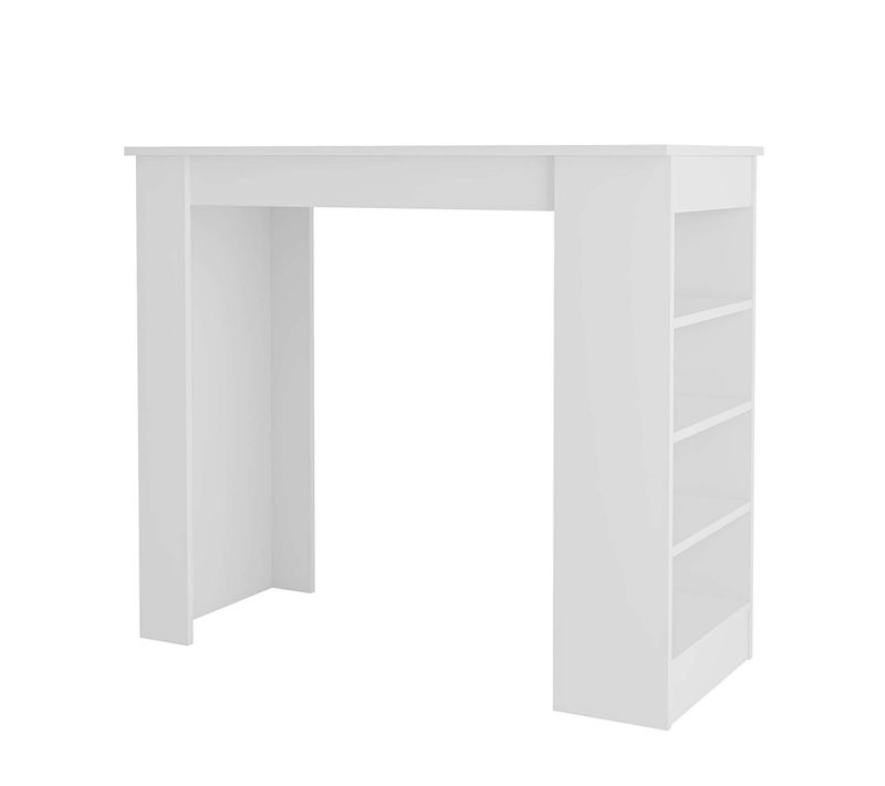 Table De Bar En Bois "swallow" 117 X 54 X 101,8 Cm - Blanc
