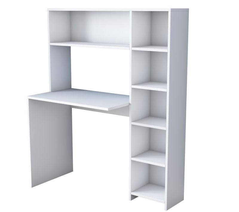 Bureau En Bois "haham" 113 X 40 X 142 Cm - Blanc