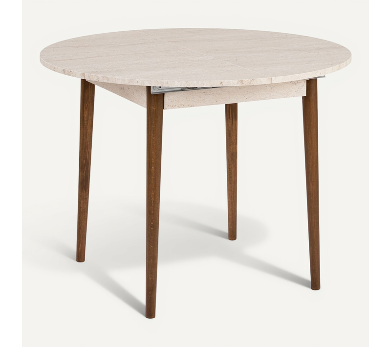 Table à Manger Extensible En Bois "viona" 100 X 100 X 75 Cm - Travertin