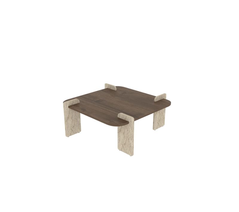 Table Basse En Bois "afrolli" - 90 X 90 X 35 Cm - Marron