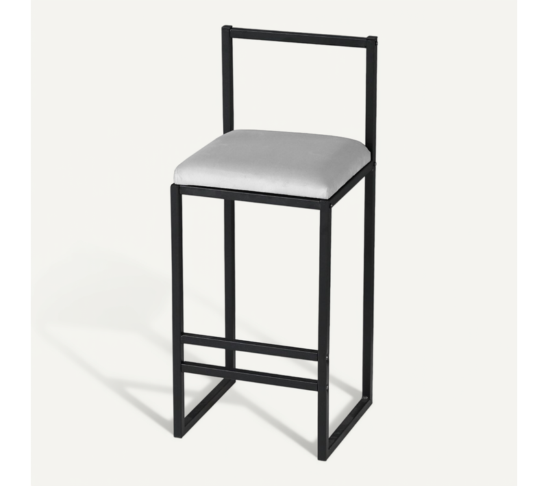 Tabouret De Bar En Métal "nordic" 35 X 35 X 84 Cm - Crème