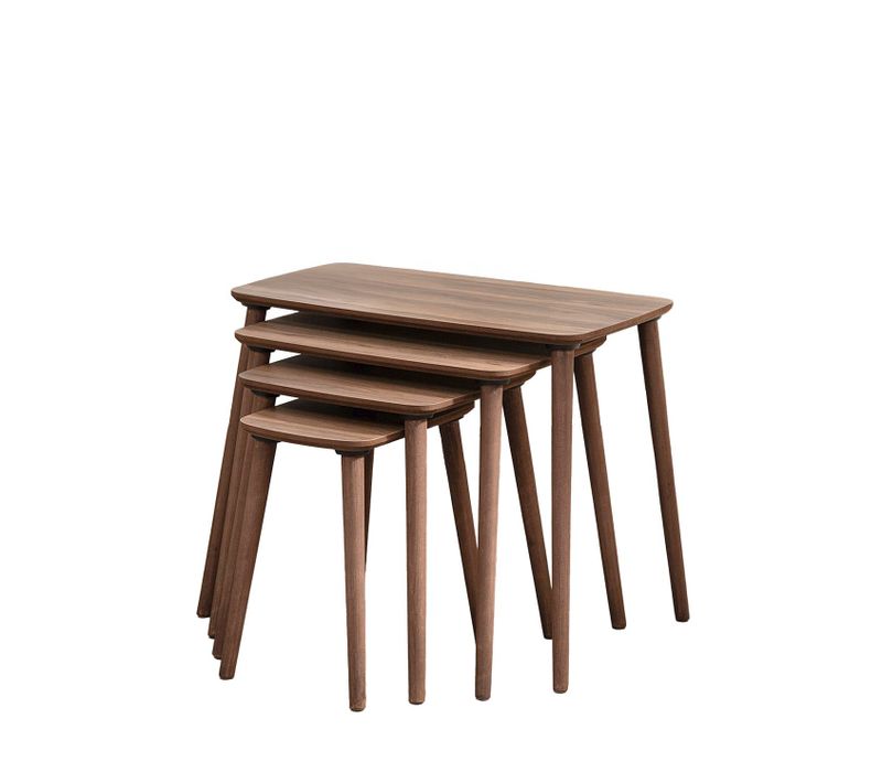 Table Gigogne (4 Pièces) En Bois "luci" 70 X 40 X 55 Cm - Noyer