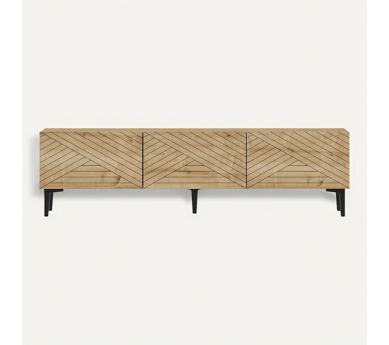 Meuble TV En Bois "felix" 160 X 31,4 X 44,1 Cm - Chêne Saphir