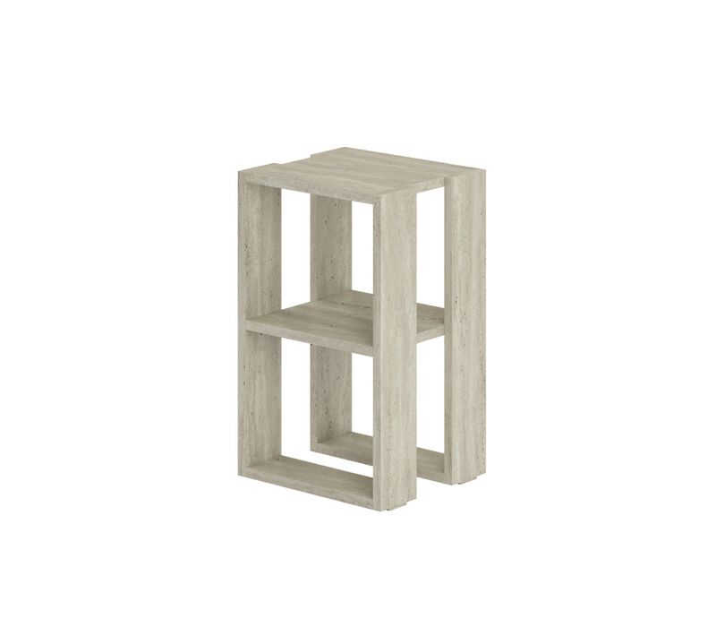 Table De Chevet En Bois "lonie" 30 X 30 X 55 Cm - Travertin